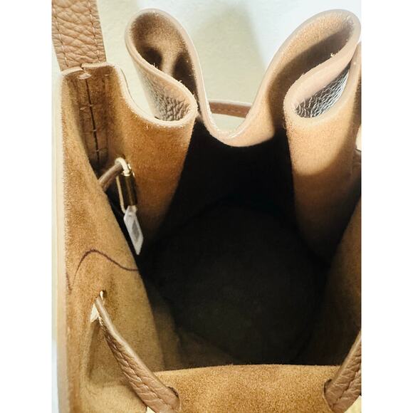 MANSUR GAVRIEL Hazelnut Brown Tan Cowhide Leather Soft Mini Bucket Bag - Picture 10 of 11